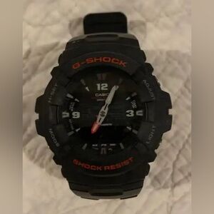 Casio G-100-1BV Men's G-Shock Ana-Digital Watch Dual Time Black Resin Alarm